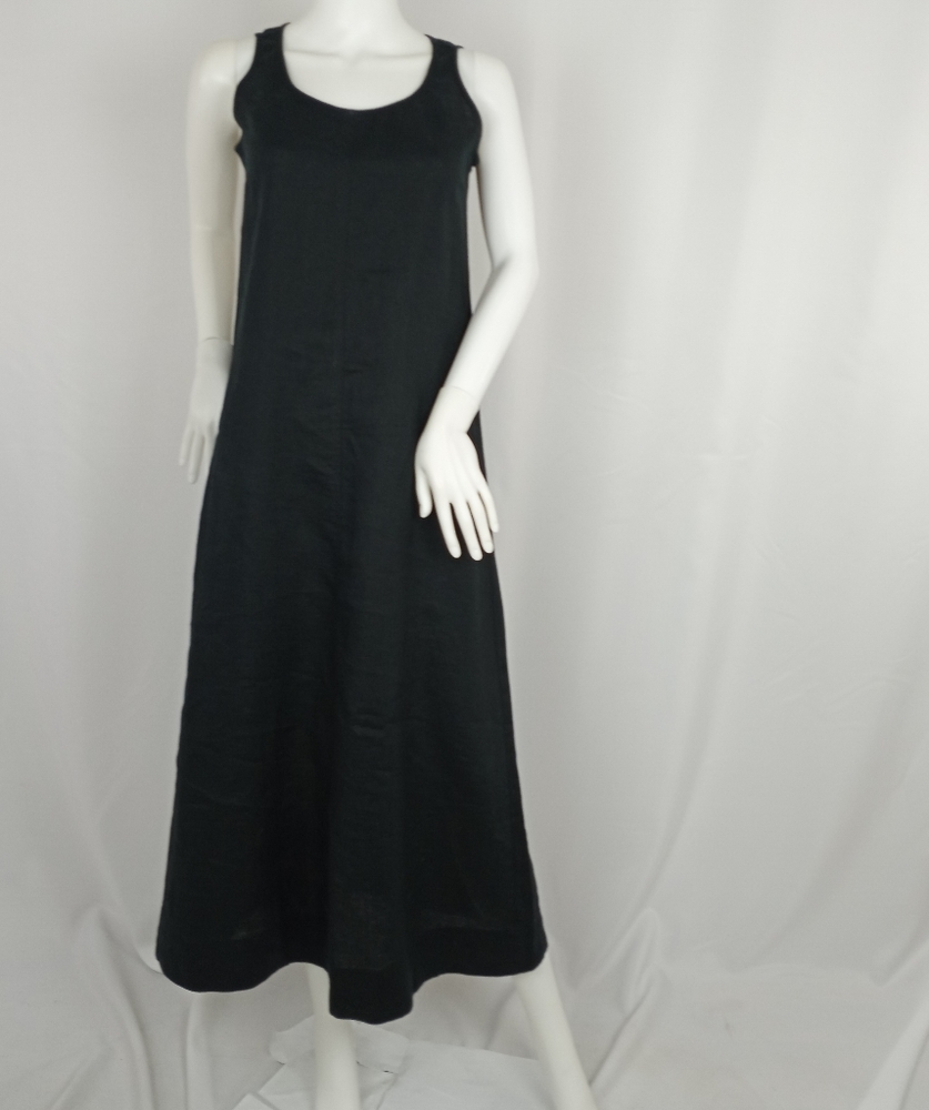 J. Jill Black Linen Midi Tank Dress